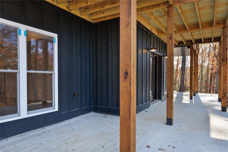 Exterior details and patio area of a home in , Ellijay (Image 32).