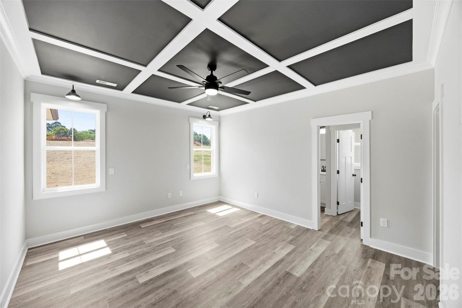 Coffered Ceilings in the Primary Coffered Ceilings in the Primary