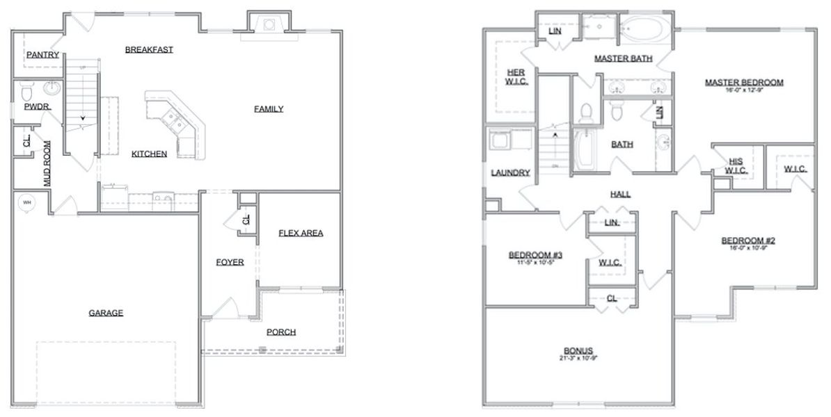 2D floor plan layout for the The Stockton by Smithbilt Homes in Honey Oaks, Corryton, TN (Image 2).