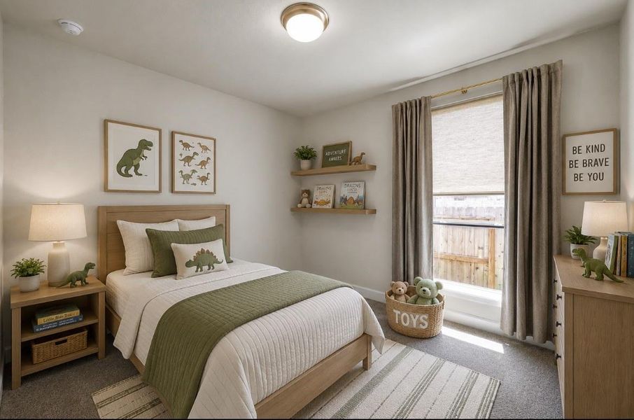 Virtually Staged 3rd Bedroom