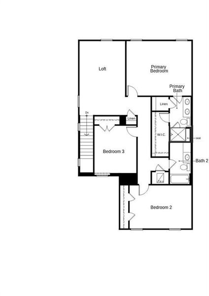 This floor plan features 3 bedrooms, 2 full baths, 1 half bath and over 2,200 square feet of living space.