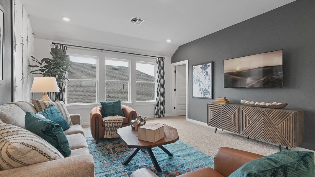 Representative furnished interior of a home built from the Wilson by Chesmar Homes in Lariat, Liberty Hill (Image 18).