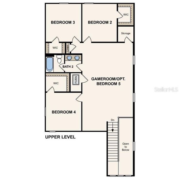 2D floor plan layout of this home in Seminole Palms, Palm Coast, FL (Image 6).