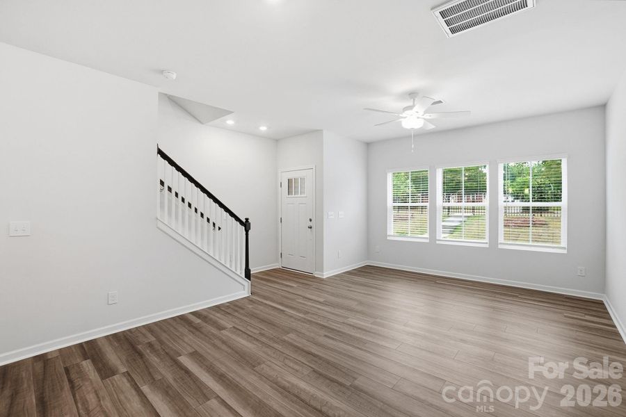 Spacious, unfurnished interior of a new home in Sloan Station, Charlotte (Image 23). Spacious, unfurnished interior of a new home in Sloan Station, Charlotte (Image 23).