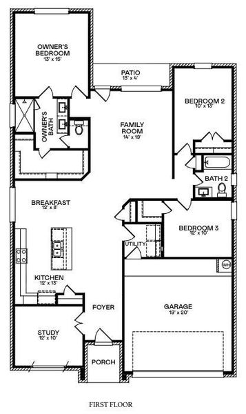 2D floor plan layout of this home in Legacy, League City, TX (Image 2). 2D floor plan layout of this home in Legacy, League City, TX (Image 2).