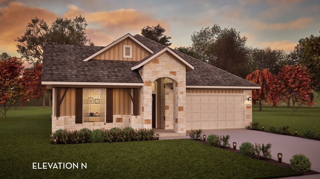 Representative exterior photo of a completed home built from the Glenwood by CastleRock Communities in Santa Rita Ranch, Liberty Hill, TX (Image 3).