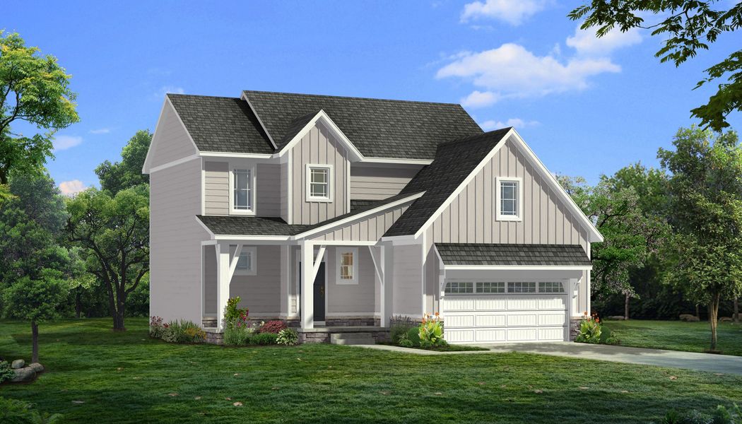 Representative exterior photo of a completed home built from the The Eaton by Norfolk Homes in Preserve at Magnolia Park, Jackson, MI (Image 2). Representative exterior photo of a completed home built from the The Eaton by Norfolk Homes in Preserve at Magnolia Park, Jackson, MI (Image 2).
