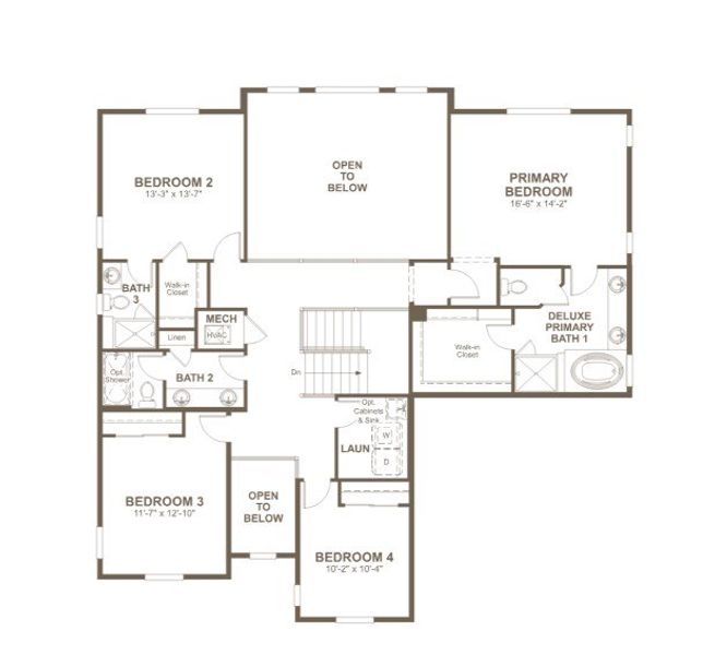 2D floor plan layout for the Dillon II by Richmond American Homes in Legacy Pointe at Looking Glass, Parker, CO (Image 4).