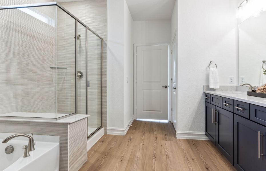 Representative furnished interior of a home built from the Prestige by Del Webb in Del Webb Austin at Lost Pines, Bastrop (Image 9). Representative furnished interior of a home built from the Prestige by Del Webb in Del Webb Austin at Lost Pines, Bastrop (Image 9).