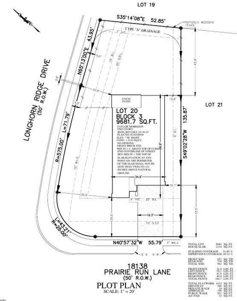 18138 Prairie Run Lane Preliminary Plot Plan