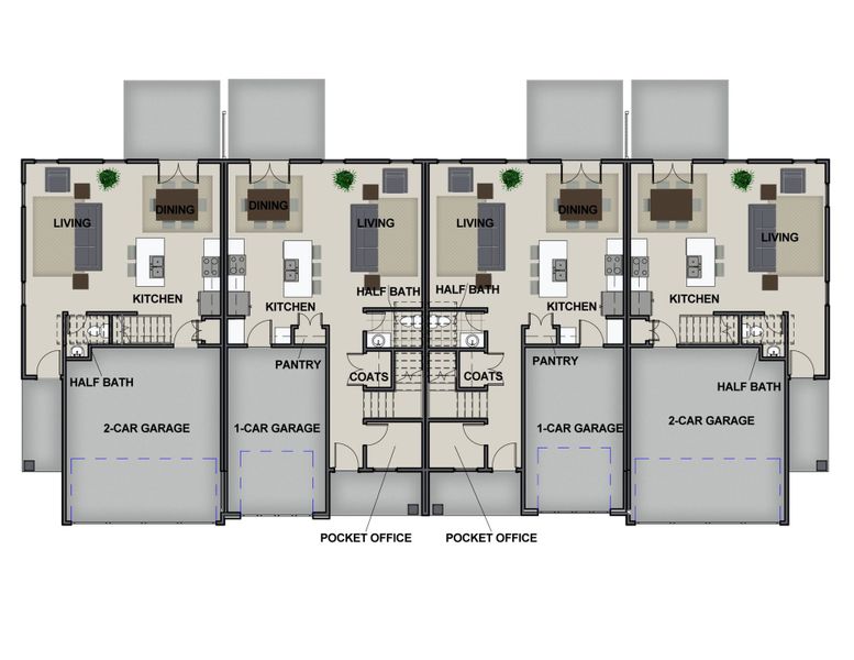 2D floor plan layout for the Marion Exterior Unit by Riverstone Construction, LLC in The Abaco, Cleveland, TN (Image 4).