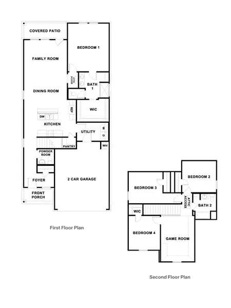 2D floor plan layout for the The Hanna by D.R. Horton in Carillon, Manor, TX (Image 3).