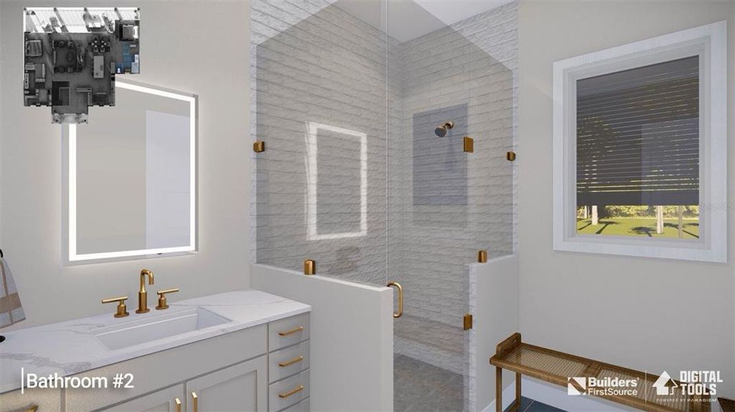 2nd floor guest bath rendering