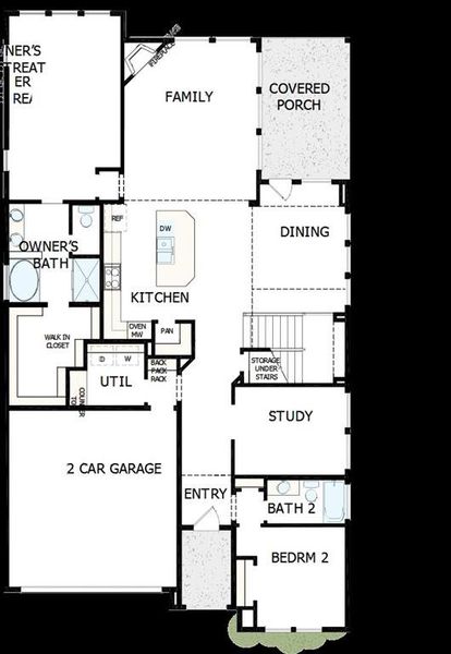 2D floor plan layout of this home in Painted Tree - Classic Series, McKinney, TX (Image 2). 2D floor plan layout of this home in Painted Tree - Classic Series, McKinney, TX (Image 2).