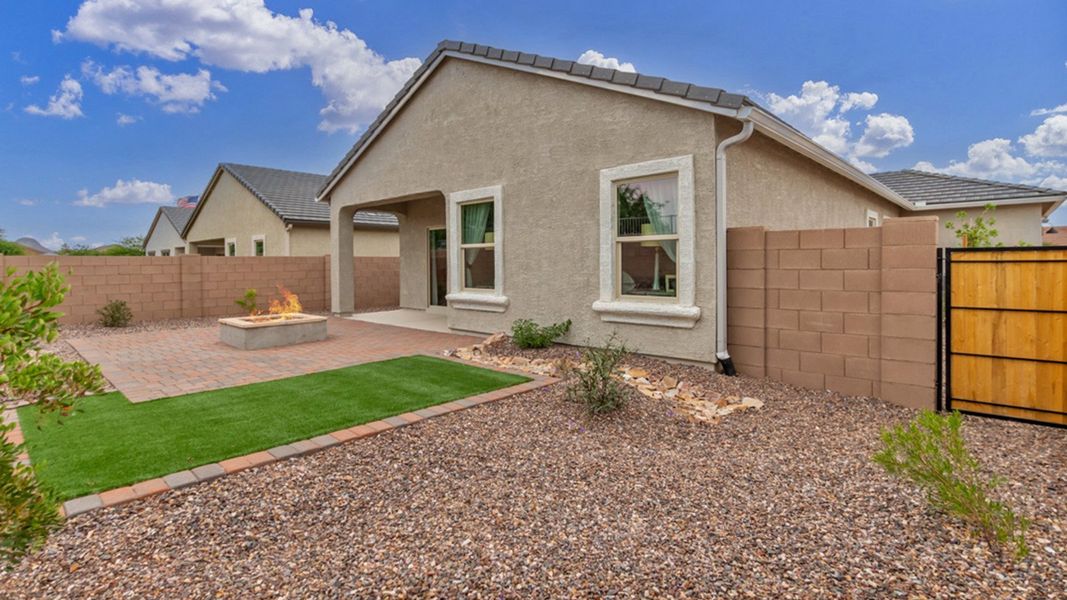 Front exterior of a new home in Saguaro Bloom, Marana, AZ, highlighting curb appeal (Image 22).