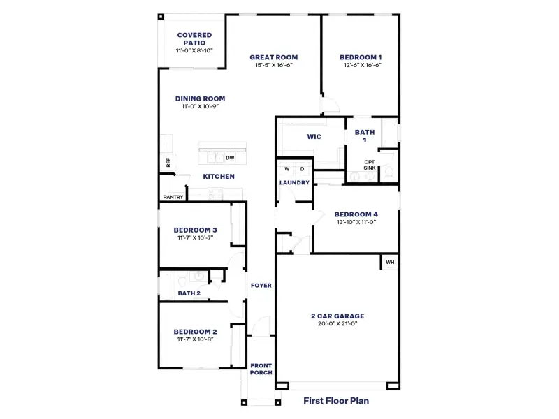 2D floor plan layout of this home in Rio Rancho Estates, Wittmann, AZ (Image 4).