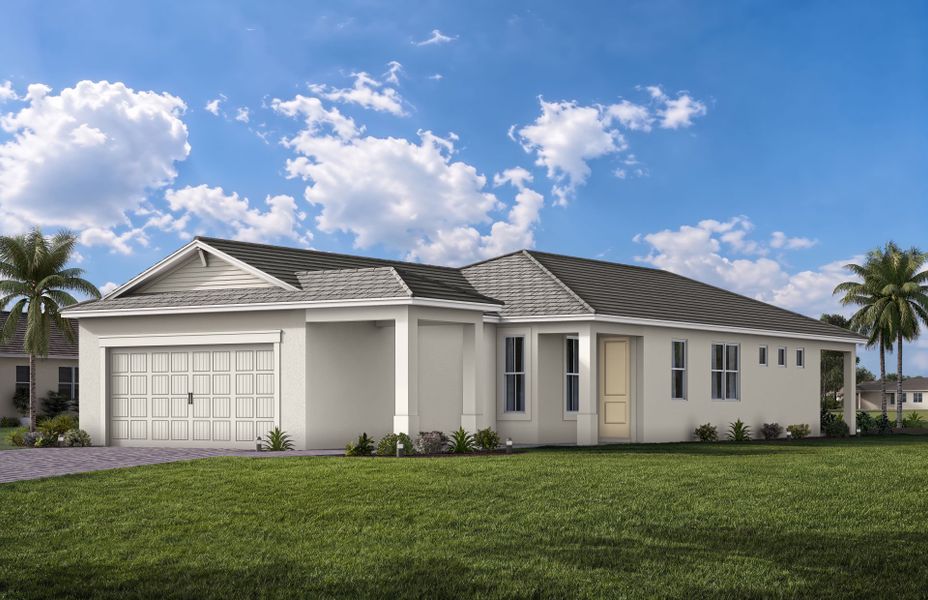 Representative exterior photo of a completed home built from the Flagstone by Pulte Homes in SeaFlower, Bradenton, FL (Image 27). Representative exterior photo of a completed home built from the Flagstone by Pulte Homes in SeaFlower, Bradenton, FL (Image 27).