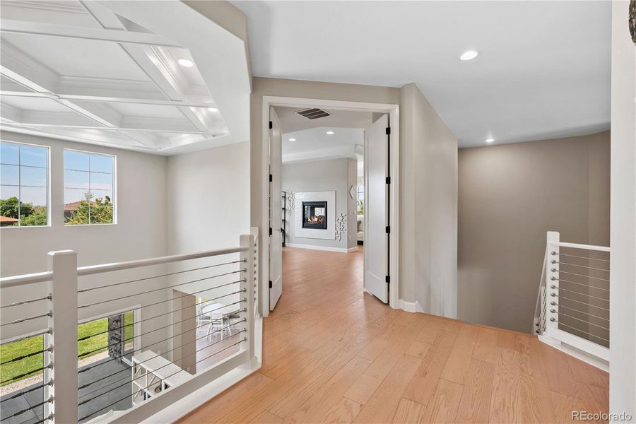 Upstairs Landing with views toward Denver and Living Room