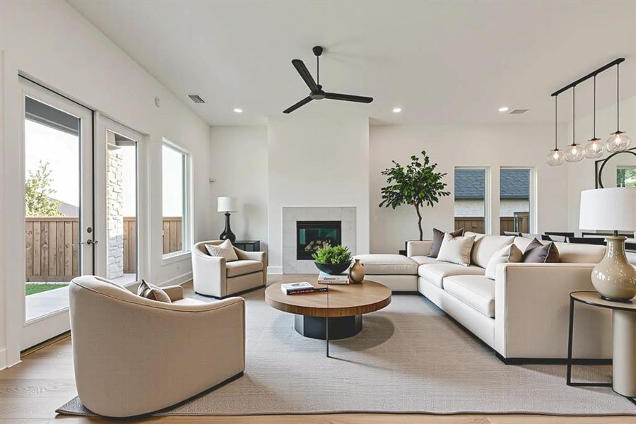 Furnished interior view inside a new home in Hillside Village, Celina (Image 10). Furnished interior view inside a new home in Hillside Village, Celina (Image 10).