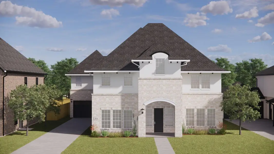 Front exterior of a new home in , Houston, TX, highlighting curb appeal (Image 2). Front exterior of a new home in , Houston, TX, highlighting curb appeal (Image 2).