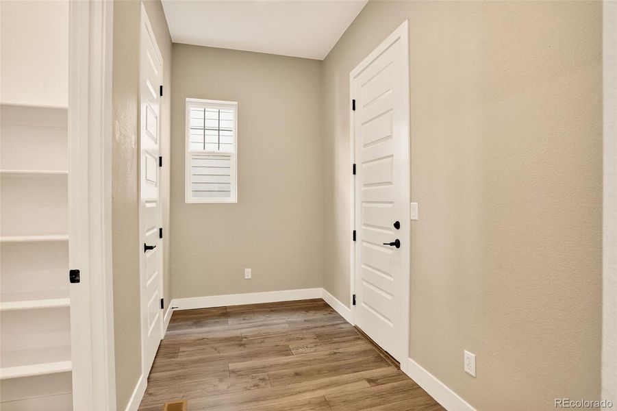 Mudroom off the garage Mudroom off the garage