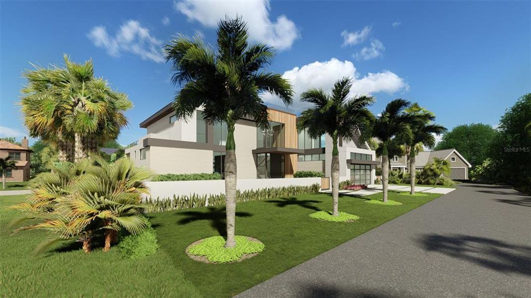 Front exterior of a new home in , Longboat Key, FL, highlighting curb appeal (Image 7).