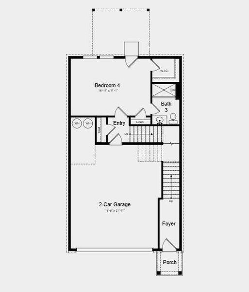 2D floor plan layout of this home in Auburn Glen, Dacula, GA (Image 3).