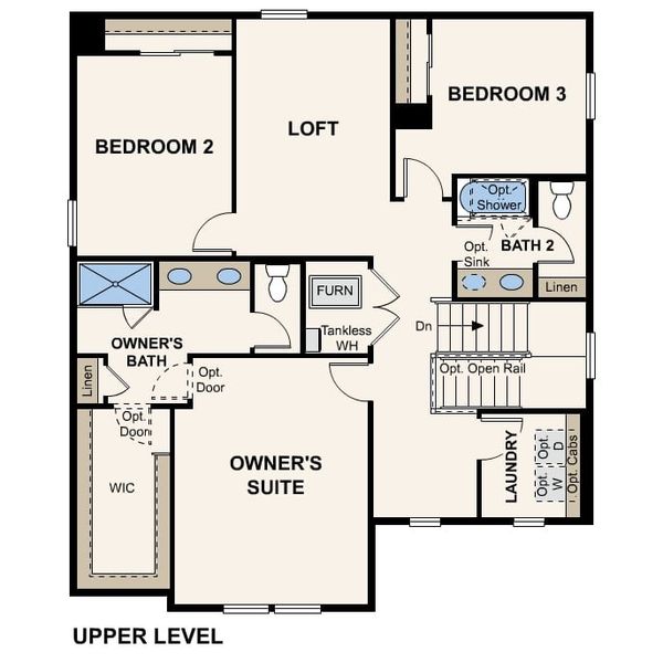 2D floor plan layout of this home in The Haven I Collection at Painted Prairie, Aurora, CO (Image 4).