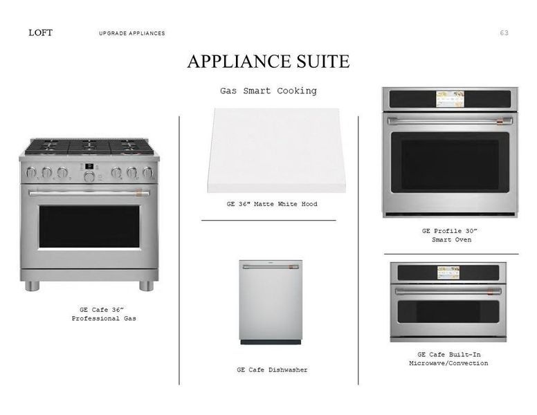 Loft Look Palette 6: Appliance Selection Sheet (*Artist rendering used for illustration purposes only.)