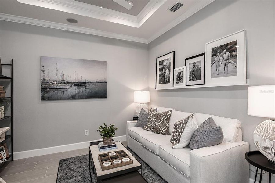 Furnished interior view inside a new home in Esplanade at Wellen Park, Englewood (Image 23).
