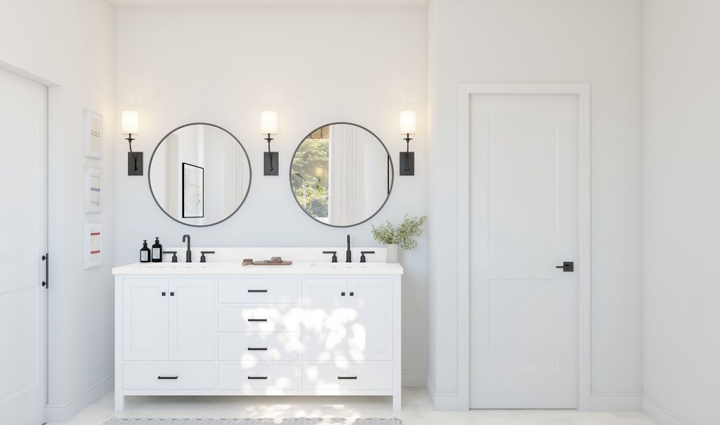 Primary bath with dual sinks