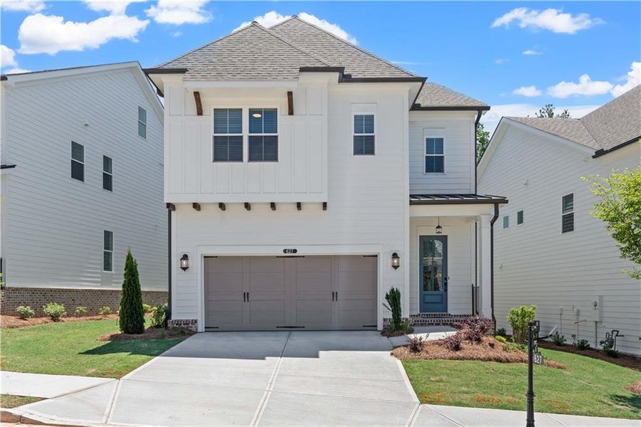 Front exterior of a new home in Aberdeen, Hoschton, GA, highlighting curb appeal (Image 23).