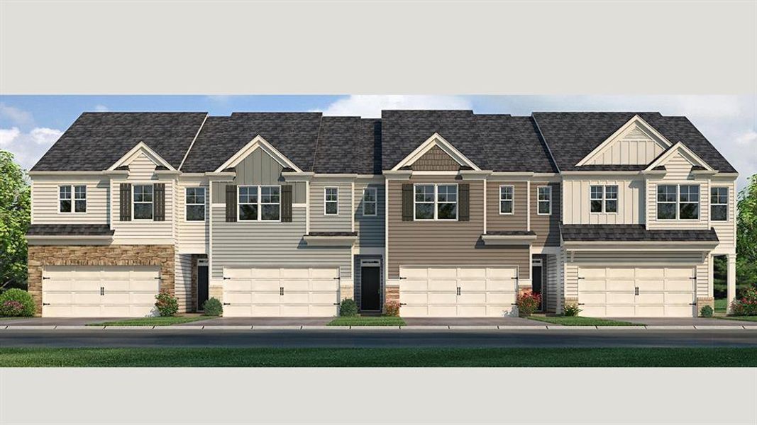 Front exterior of a new home in Hughes Court, Dawsonville, GA, highlighting curb appeal (Image 1). Front exterior of a new home in Hughes Court, Dawsonville, GA, highlighting curb appeal (Image 1).