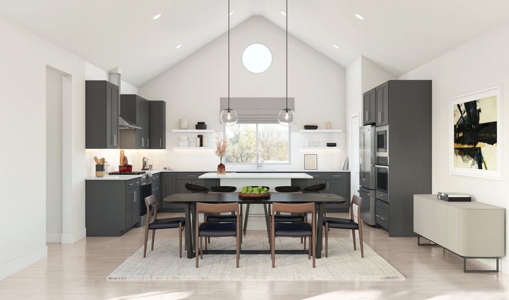 Dining area with vaulted ceiling Dining area with vaulted ceiling
