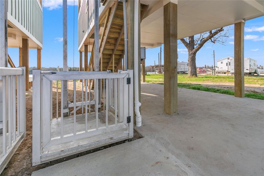 Enjoy the convenience of a cargo lift that stops at the ground level, first level, and second level of the home!