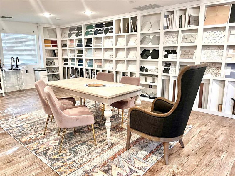 Dining space featuring hardwood / wood-style flooring