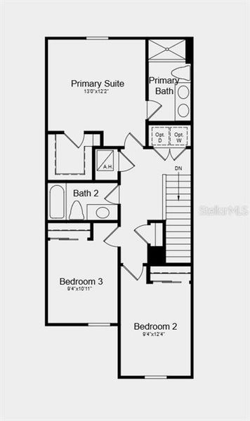 2D floor plan layout of this home in The Towns at Tiburon, Nokomis, FL (Image 3).