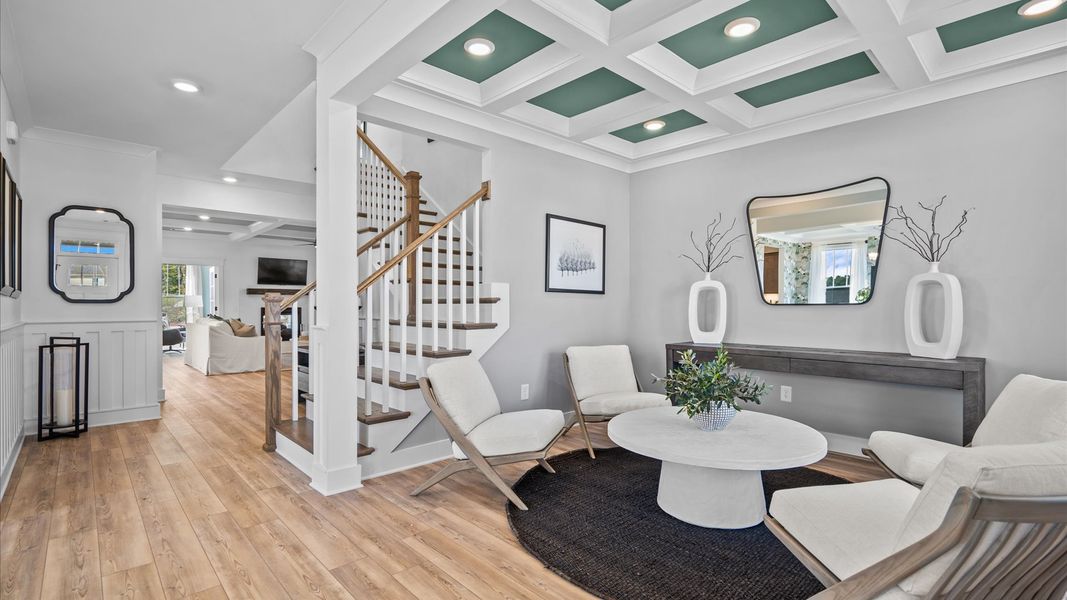 Representative furnished interior of a home built from the Stonehaven by DRB Homes in Pinebrook, Woodruff (Image 3).