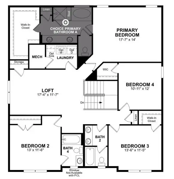 2D floor plan layout of this home in Friendship Village, Apex, NC (Image 3).