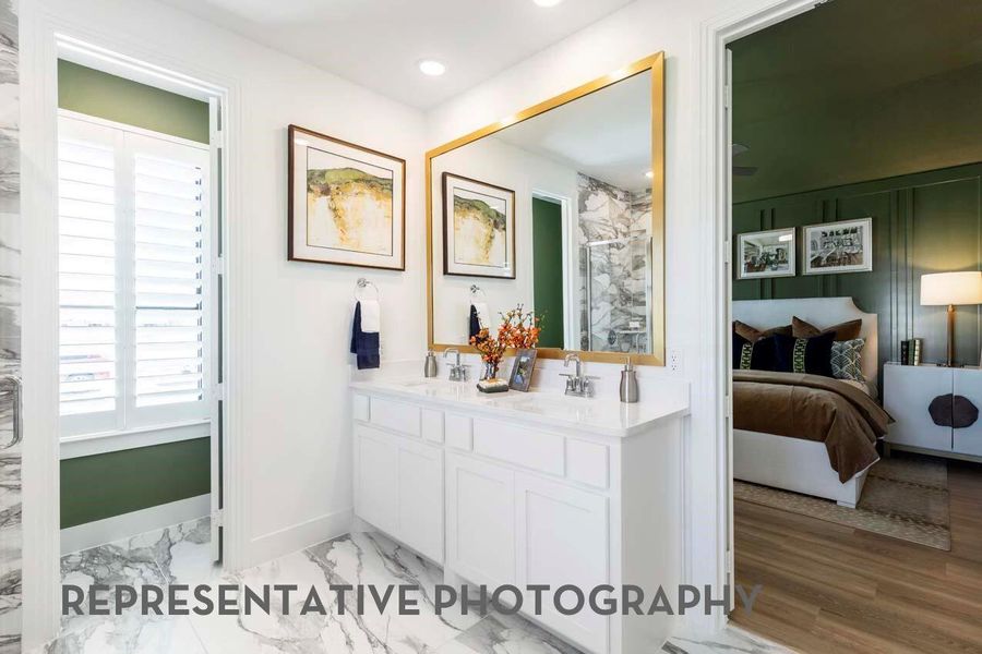 Furnished interior view inside a new home in Pomona, Manvel (Image 22).