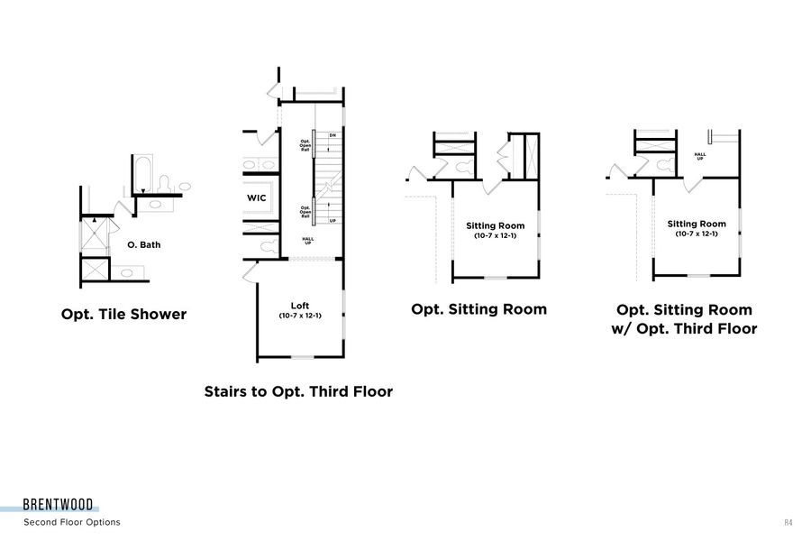 2D floor plan layout for the Brentwood by DRB Homes in Miller Farm Single Family Homes, Pineville, NC (Image 8).