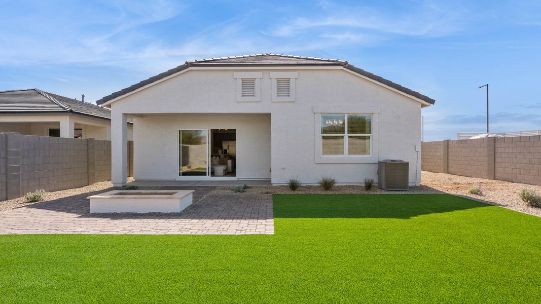 Exterior details and patio area of a home in Desert Moon Estates, Buckeye (Image 22).