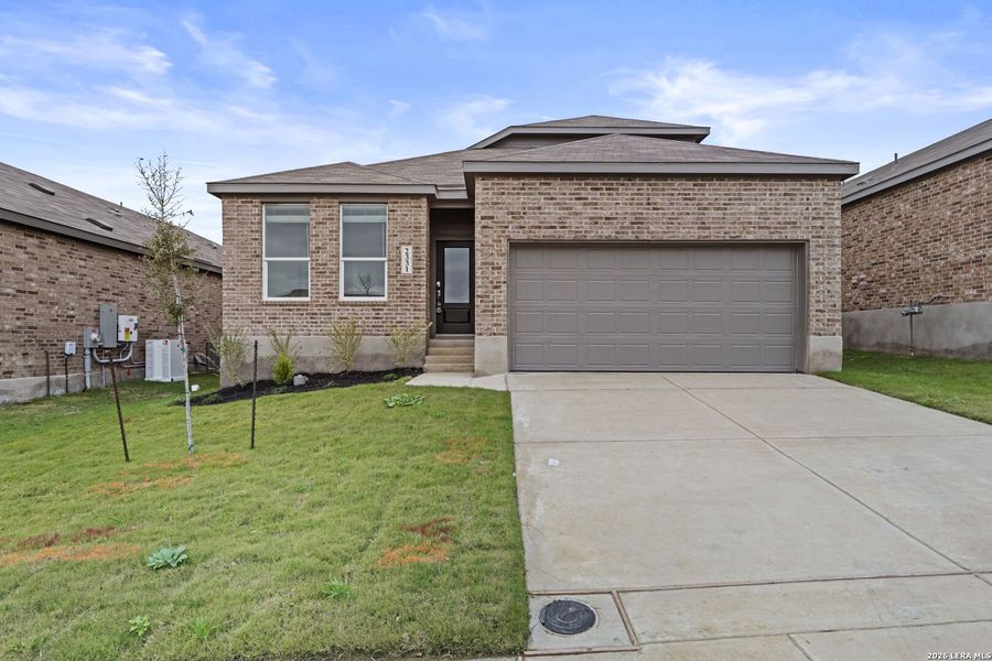 Front exterior of a new home in Grace Valley, Marion, TX, highlighting curb appeal (Image 1). Front exterior of a new home in Grace Valley, Marion, TX, highlighting curb appeal (Image 1).