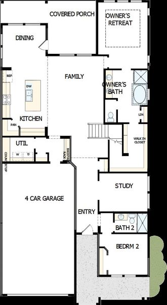 2D floor plan layout of this home in Headwaters 50' - Executive Series, Dripping Springs, TX (Image 2). 2D floor plan layout of this home in Headwaters 50' - Executive Series, Dripping Springs, TX (Image 2).