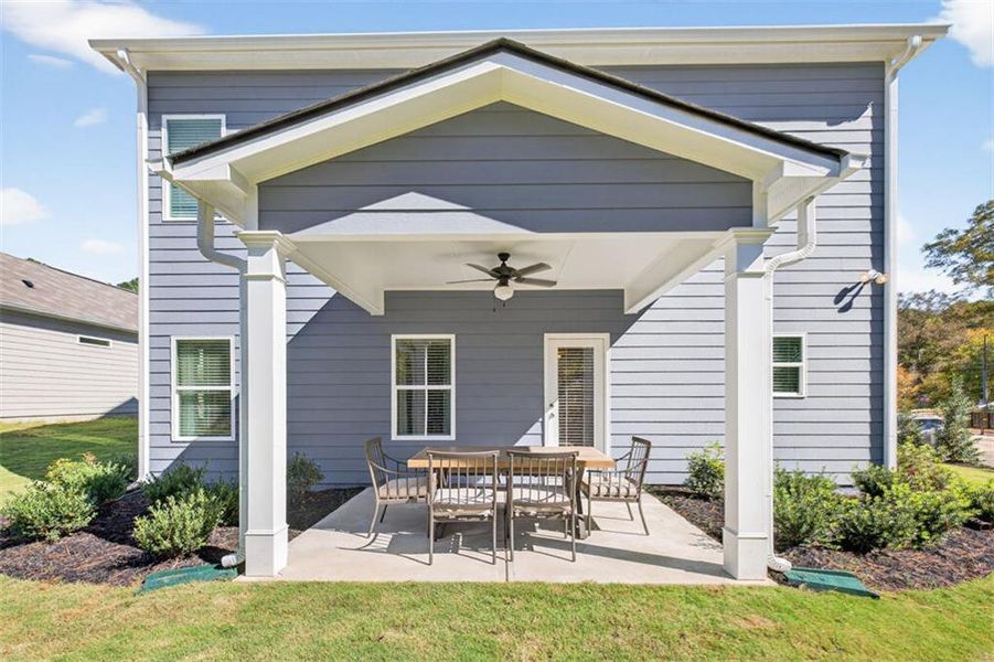 Exterior details and patio area of a home in The Stiles, Cartersville (Image 2). Exterior details and patio area of a home in The Stiles, Cartersville (Image 2).