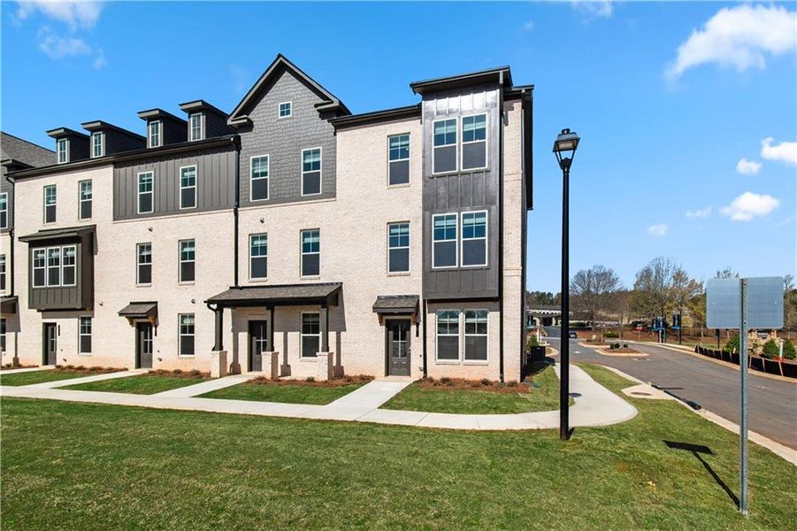 Front exterior of a new home in Daybreak, Newnan, GA, highlighting curb appeal (Image 28).