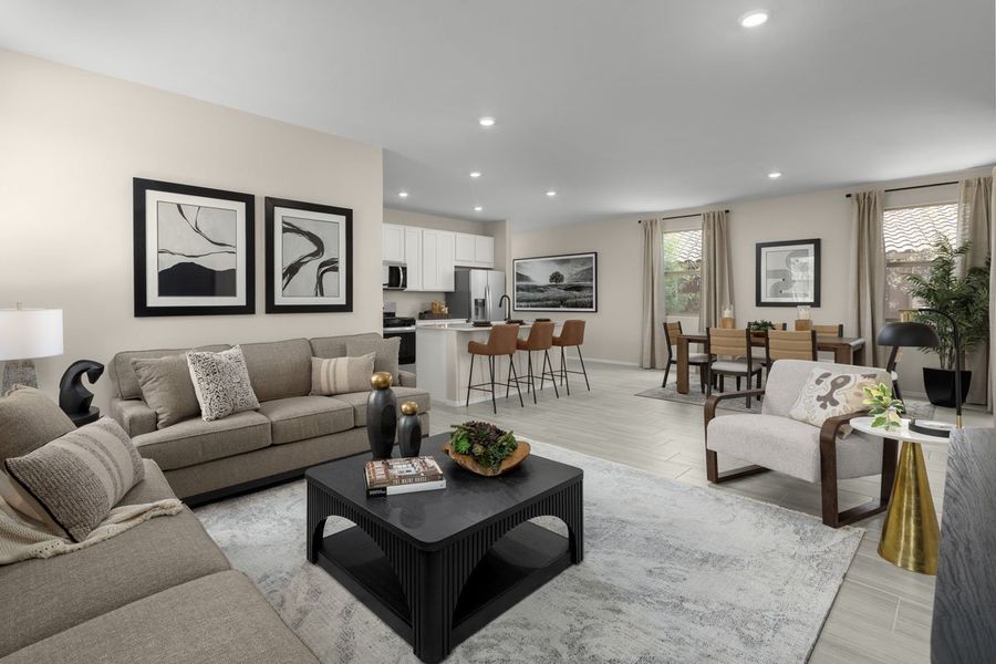 Representative furnished interior of a home built from the 1727 by KB Home in Mandarina Reserve, Marana (Image 5).