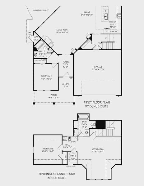 2D floor plan layout of this home in Courtyards by Carrell, Ocean Isle Beach, NC (Image 7). 2D floor plan layout of this home in Courtyards by Carrell, Ocean Isle Beach, NC (Image 7).