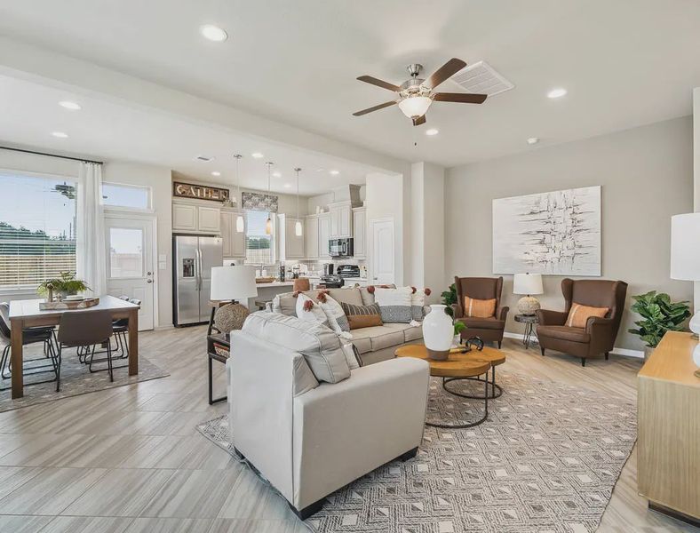 Representative furnished interior of a home built from the Dillon by Chesmar Homes in Meridiana Courtyard Collection, Manvel (Image 14).
