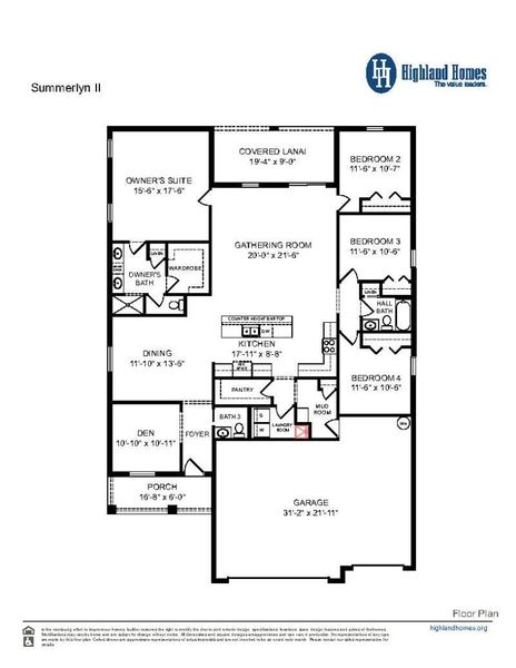 Summerlyn II - Home Layout